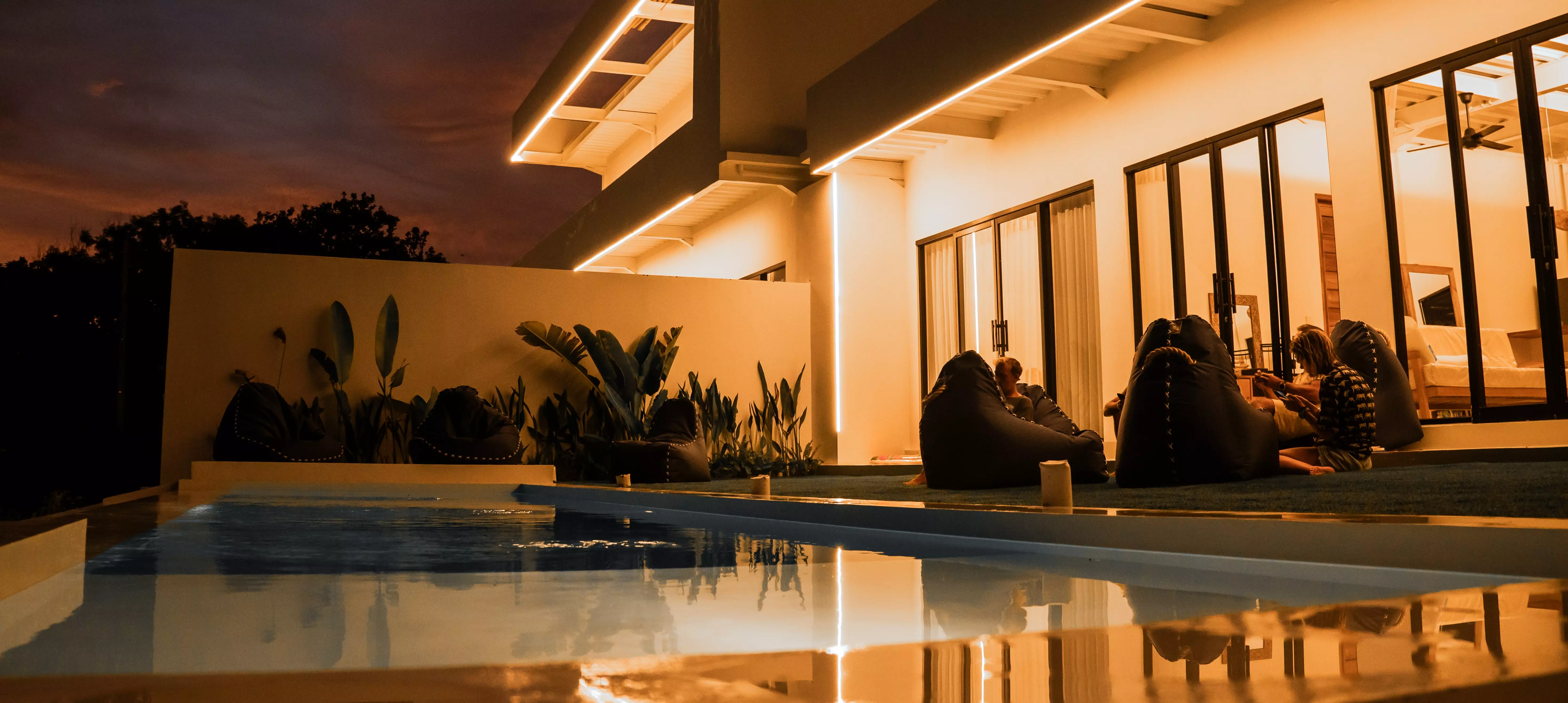 Villa Maracuya enjoying night time with friends